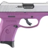 Ruger EC9s 9mm Carry Conceal Pistol with Purple Frame and Aluminum Cerakote Slide