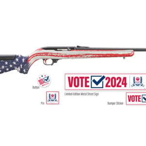 Ruger 10/22 7th Edition Collectors Edition 22LR Rifle with American Flag Stock, Street Sign, Bumper Sticker and Pin
